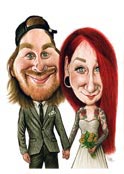 339-Karikatur-Hochzeit-Paar-Tattoos